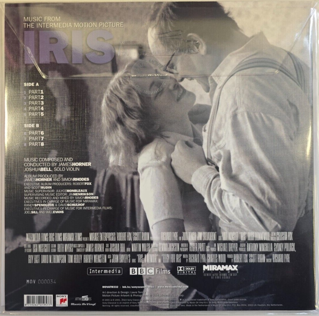 James Horner, Joshua Bell – Iris  LP Album vinyl record limited clear numbered