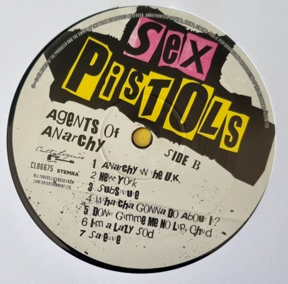 Sex Pistols Agents Of Anarchy LP Album vinyl record 2022 on Cult Legends