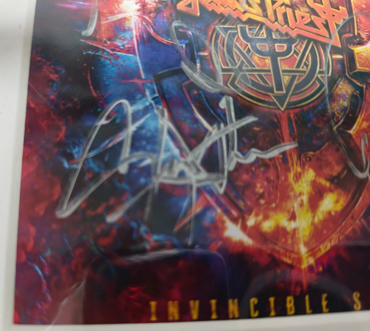 Judas Priest Hand Signed presentation 12" x 18" by Band Members Autograph