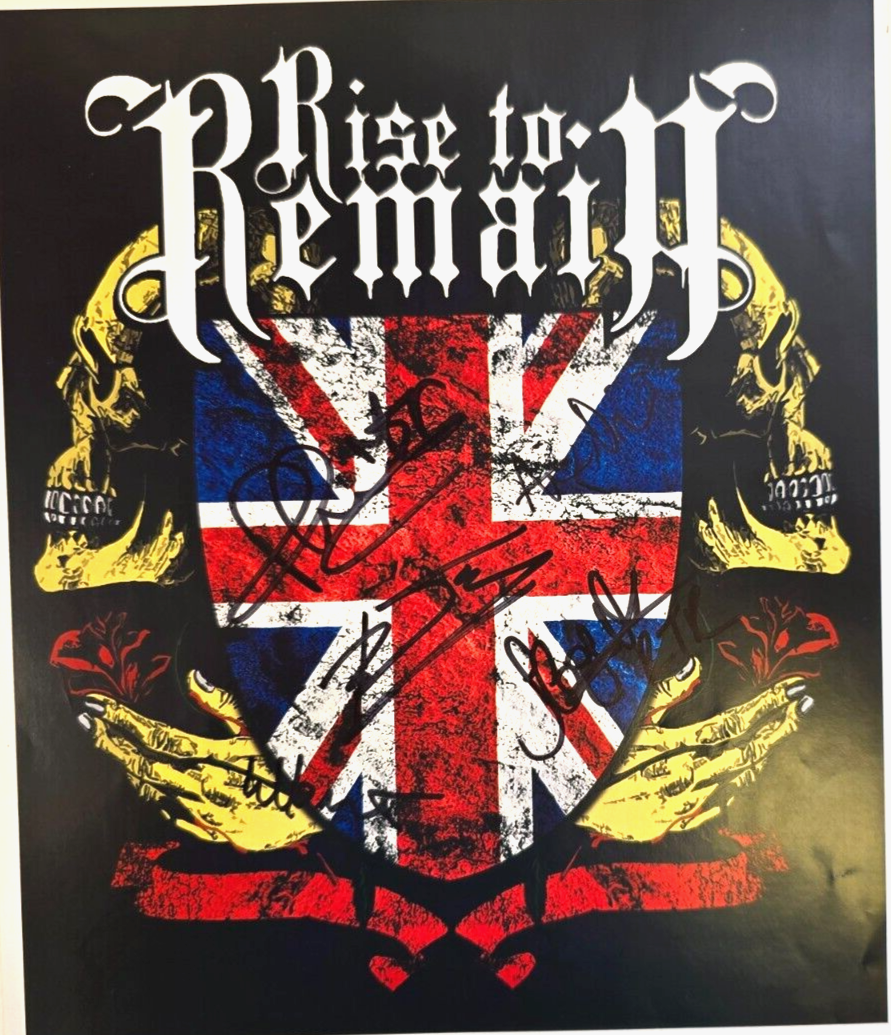 Rise to Remain Hand Signed presentation size A4 on glossy print by Band Members