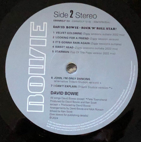 David Bowie Rock 'N' Roll Star! LP Album vinyl record 2024 on Parlophone