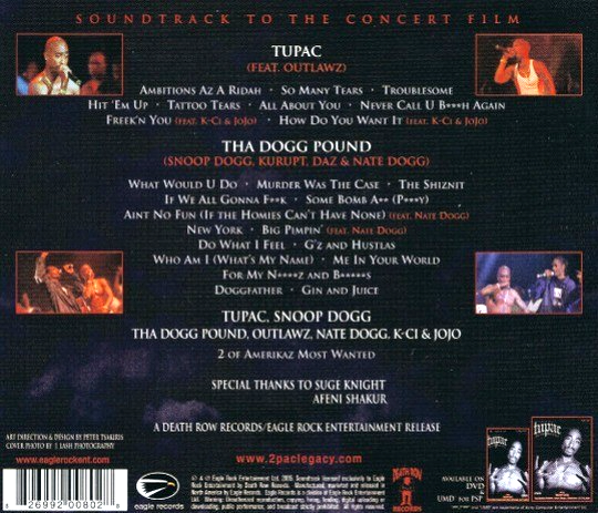 Tupac Live At The House Of Blues CD Album 2005 on	Eagle Records