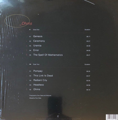 Deftones Ohms LP Album vinyl record 2020 on Reprise Records