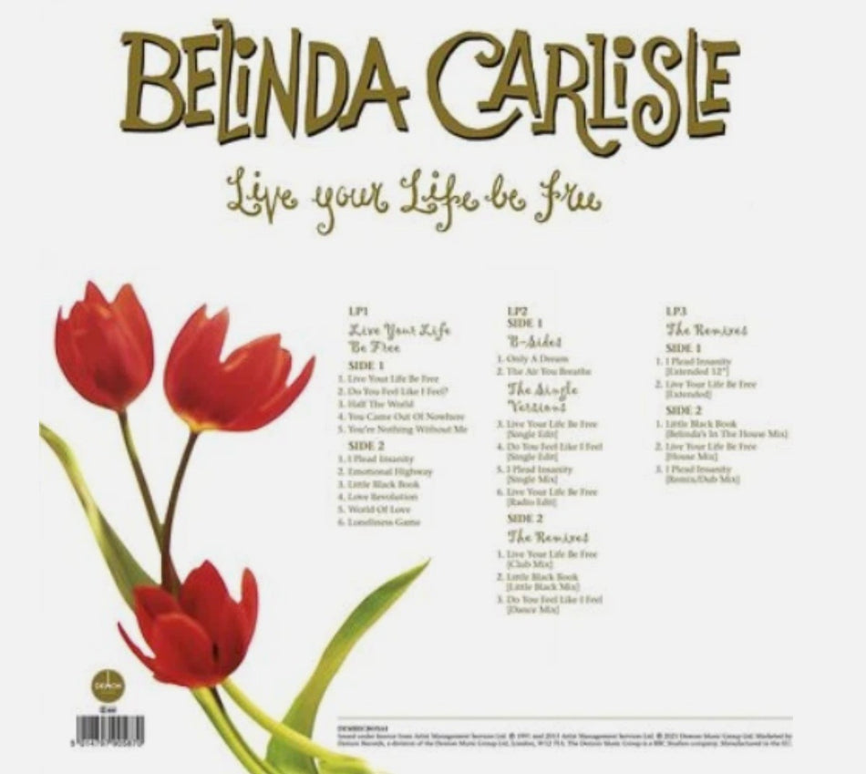 Belinda Carlisle  Live Your Life Be Free LP Album vinyl record limited 3 LP Box