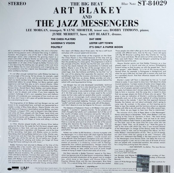 Art Blakey & The Jazz Messengers The Big Beat LP Album vinyl record 2021 Reissue