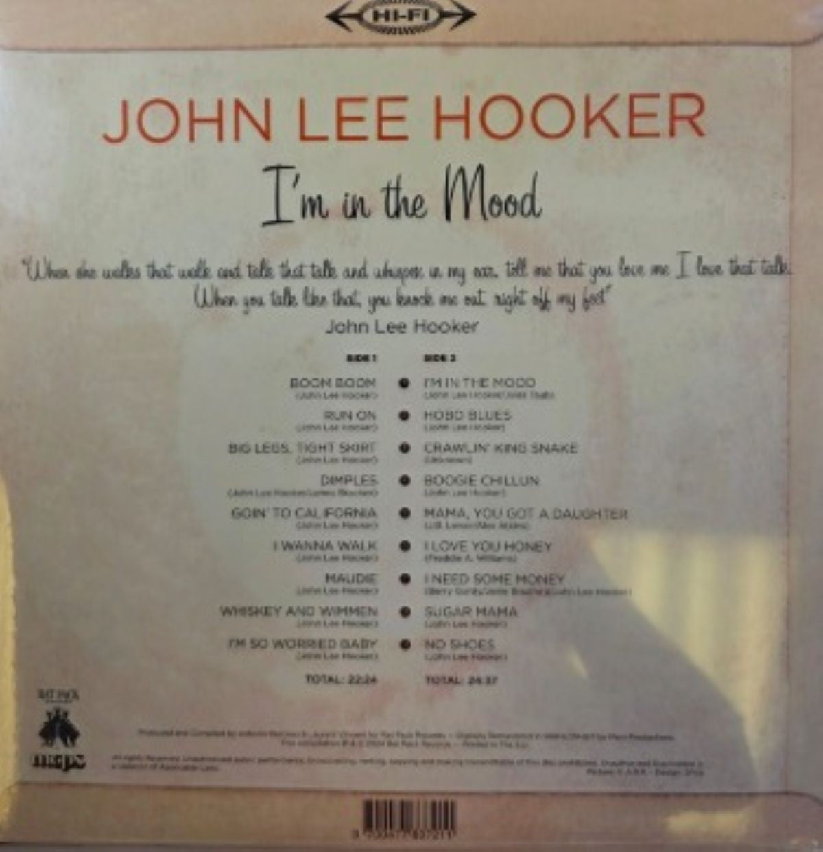 John Lee Hooker I'm in the Mood LP Album Vinyl Record RSD 2024 Limited with CD 