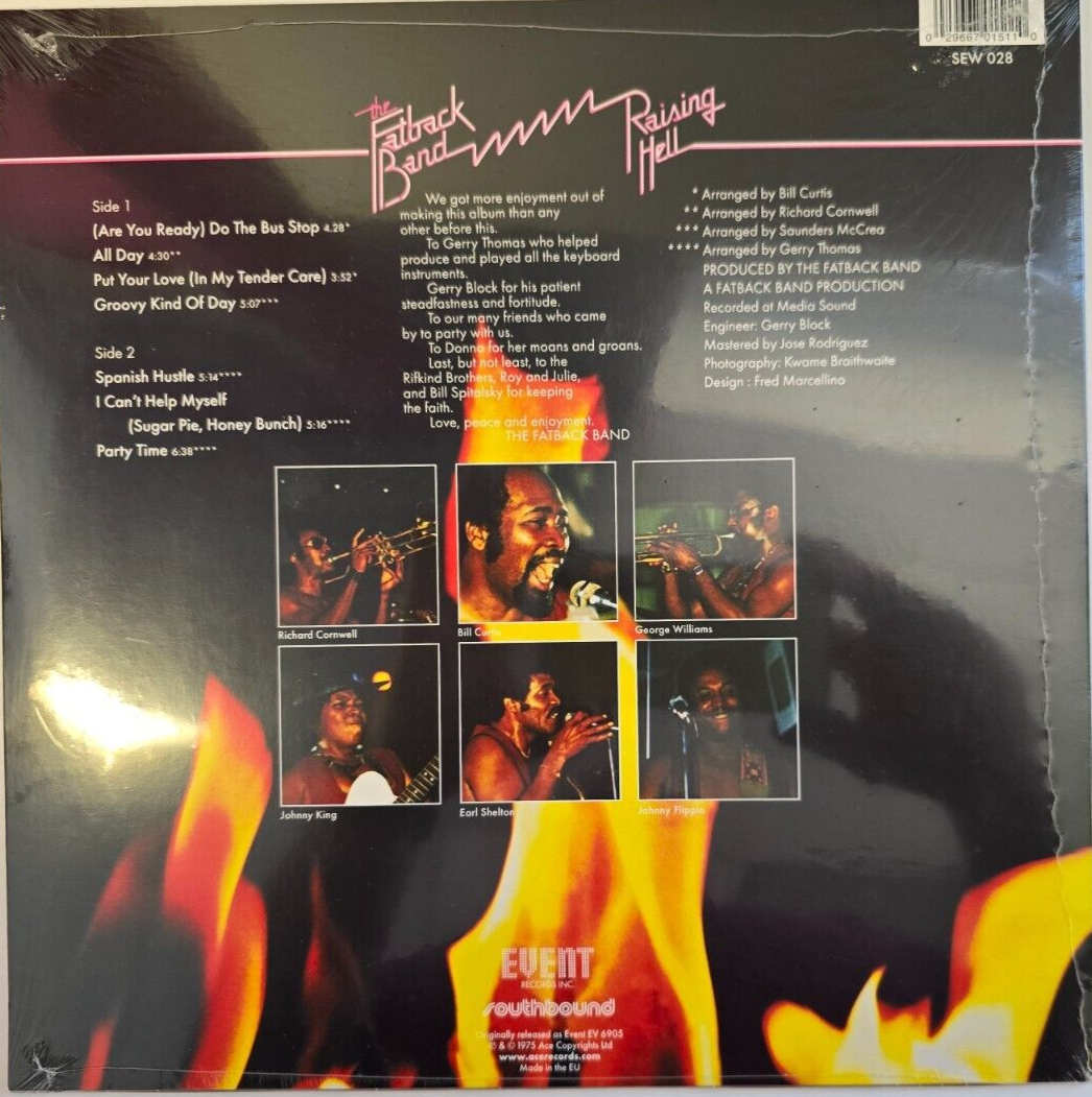 The Fatback Band Raising Hell' LP Album vinyl record 2022 reissue funk