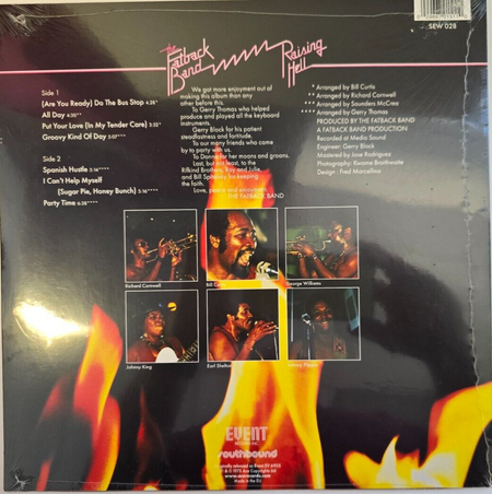 The Fatback Band Raising Hell' LP Album vinyl record 2022 reissue funk