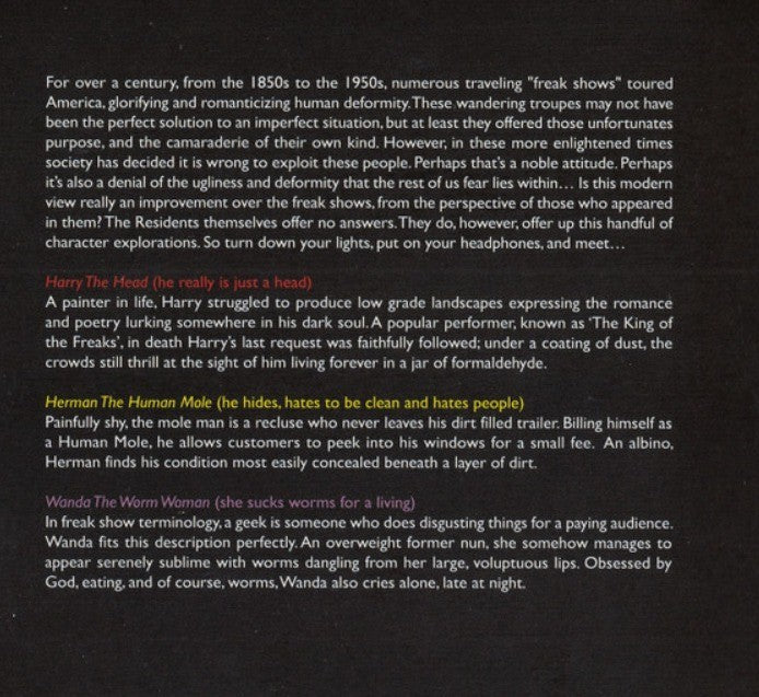 The Residents – Freak Show 3 x CD Remastered in digipak on Cherry Red