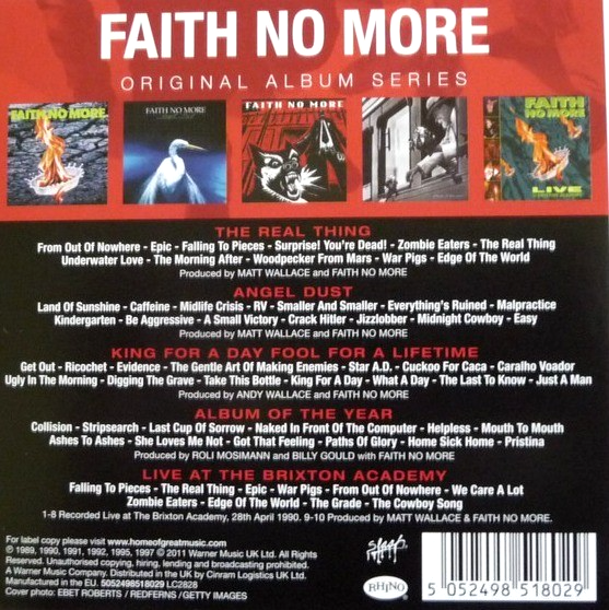 Faith No More Original Album Series CD Boxset 5 Disc Set on Rhino compilation