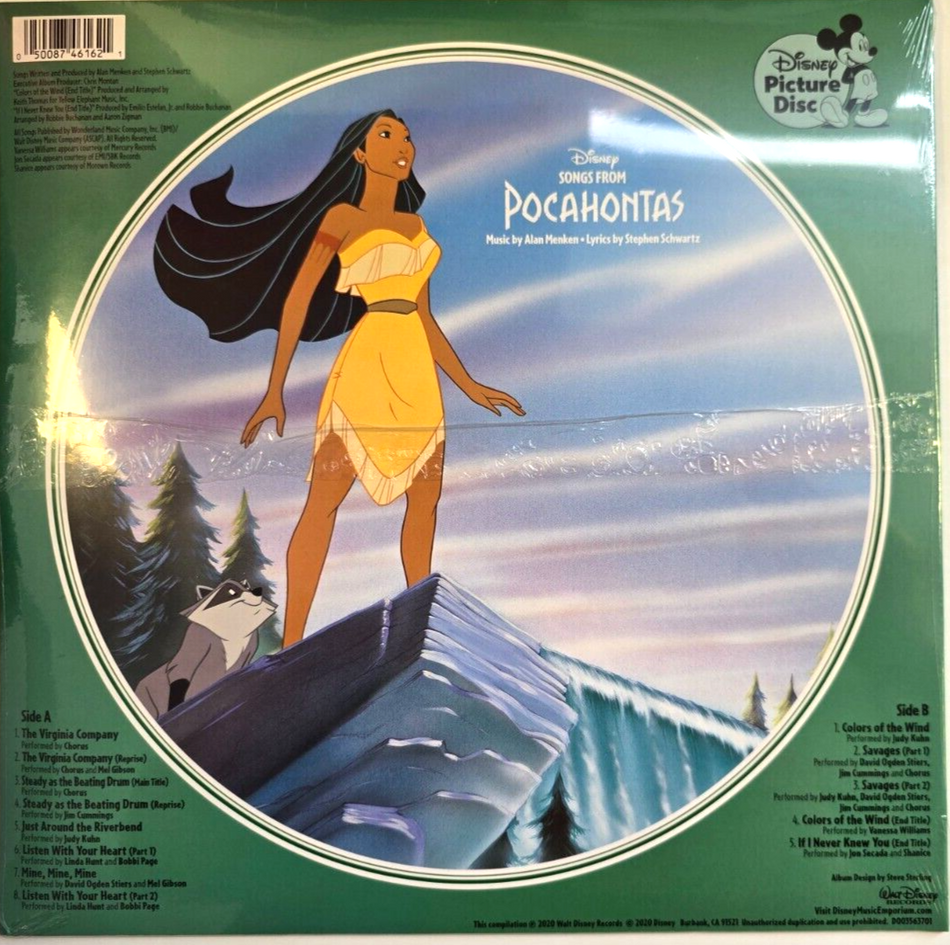 Alan Menken – Songs From Pocahontas LP Album vinyl picture disc limited 2020