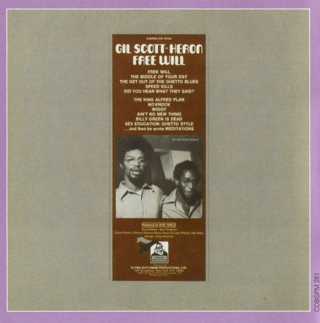 Gil Scott-Heron - Free Will CD Album reissue 2014 in digipak in BGP Records