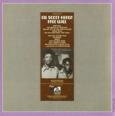 Gil Scott-Heron - Free Will CD Album reissue 2014 in digipak in BGP Records