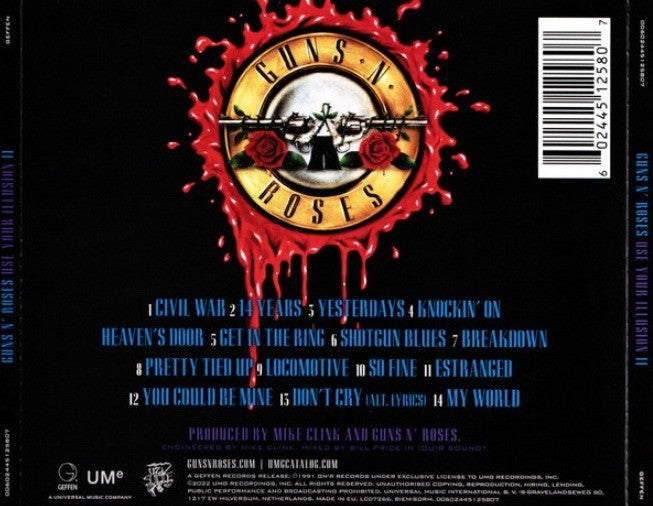 Guns N' Roses Use Your Illusion II CD Album 2022 Remastered reissue on Geffen
