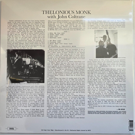 Thelonius Monk Thelonious Monk with John Coltrane LP Album vinyl record 2020 RED