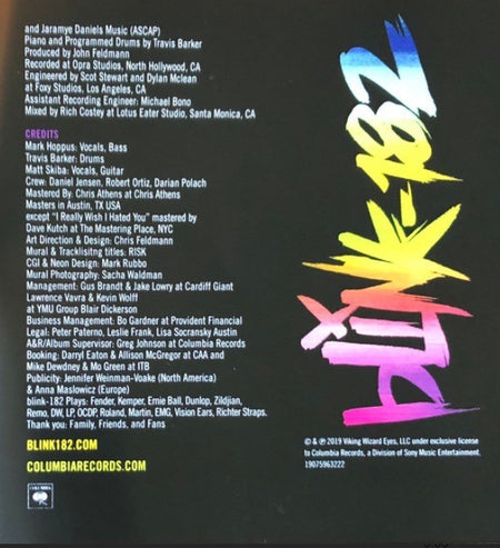 Blink-182 Nine CD Album 2019 on Columbia