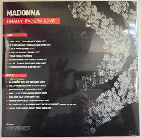 Madonna Finally Enough Love LP Album vinyl record 2 X Remastered compilation
