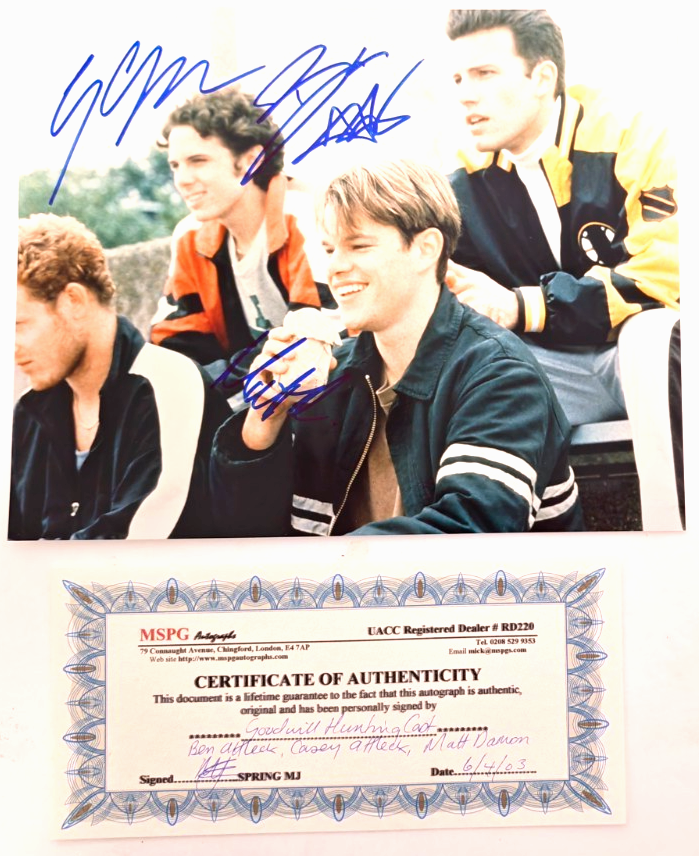Goodwill Hunting Cast Hand Signed Photo autograph Size A4 with Cert 3 Actors