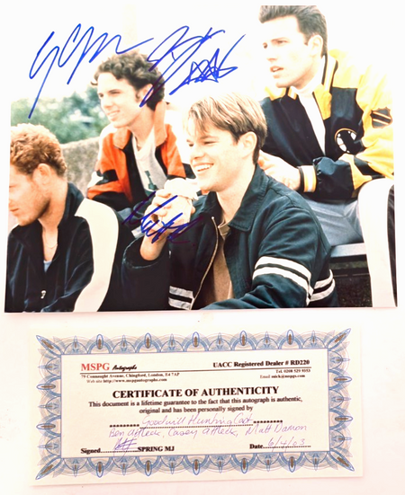 Goodwill Hunting Cast Hand Signed Photo autograph Size A4 with Cert 3 Actors