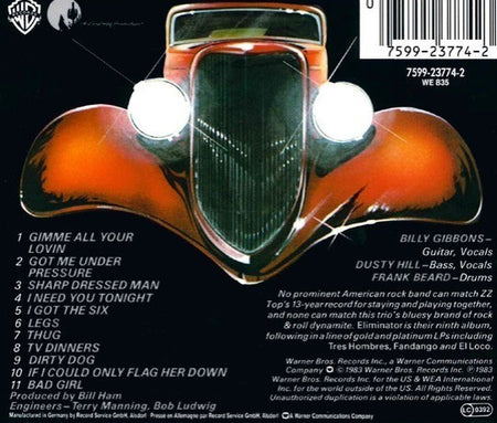 ZZ Top Eliminator CD Album Rock Original Cover Warner Records 2022 reissue