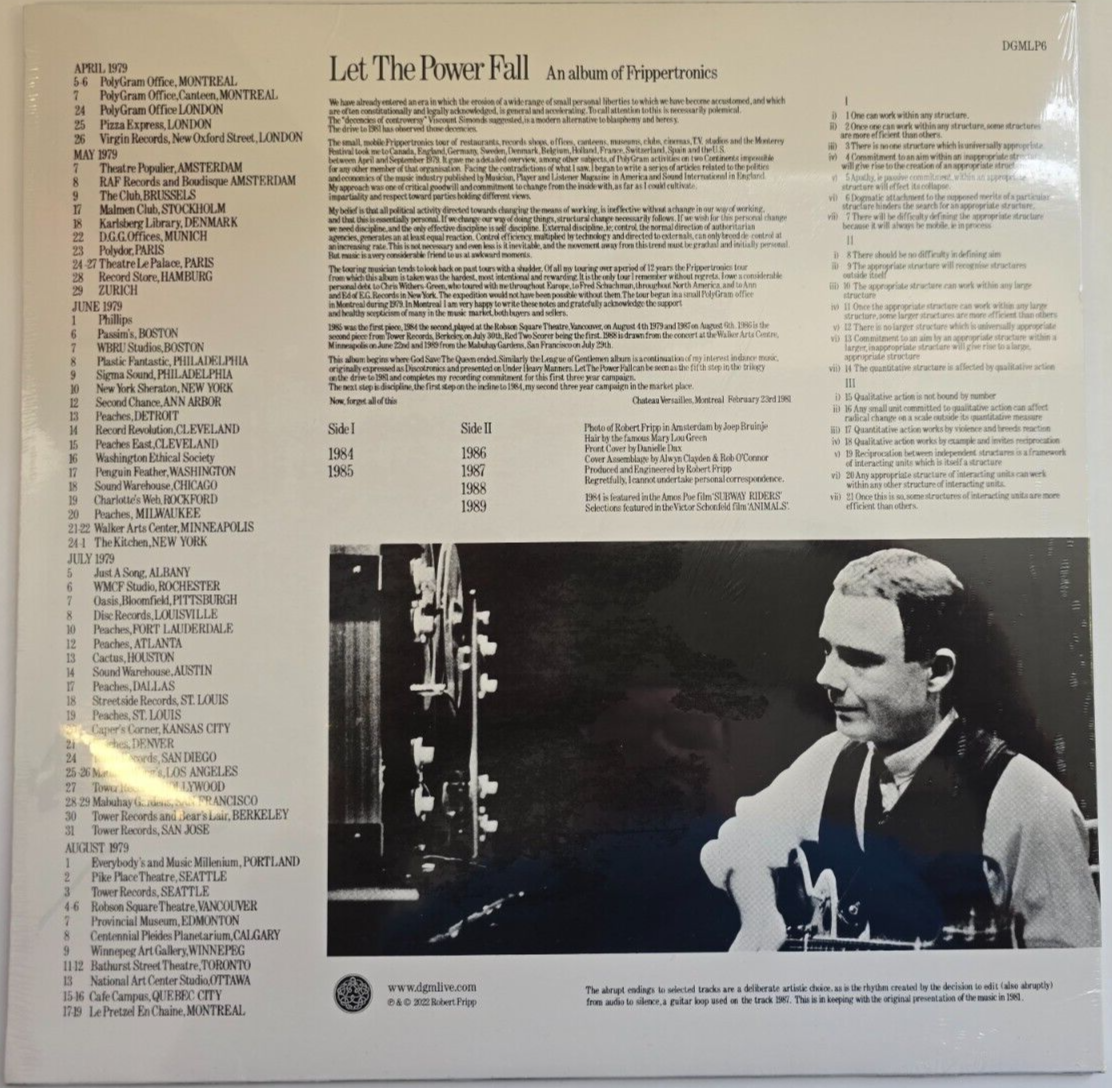 Robert Fripp Let The Power Fall LP Album vinyl record 2022 reissue 180gram prog