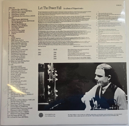 Robert Fripp Let The Power Fall LP Album vinyl record 2022 reissue 180gram prog