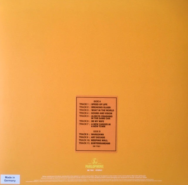 David Bowie Low LP Album vinyl record 2018 remastered reissue on Parlophone 180g