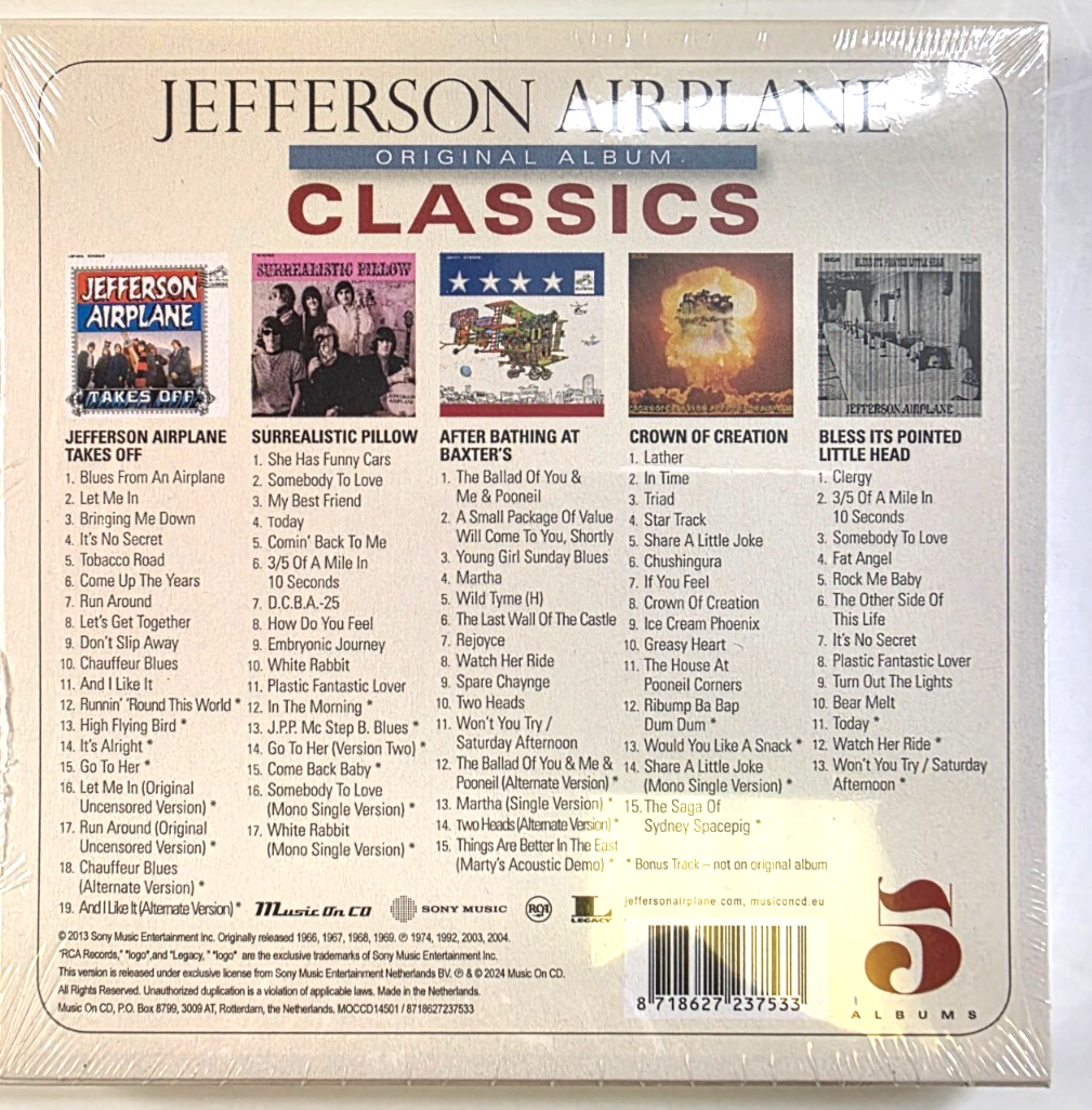 Jefferson Airplane – Original Album Classics 5 x CD Boxset 2013 compilation