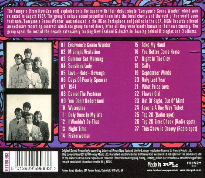 The Avengers Everyone's Gonna Wonder CD Album 2016 compilation in Jewel Case