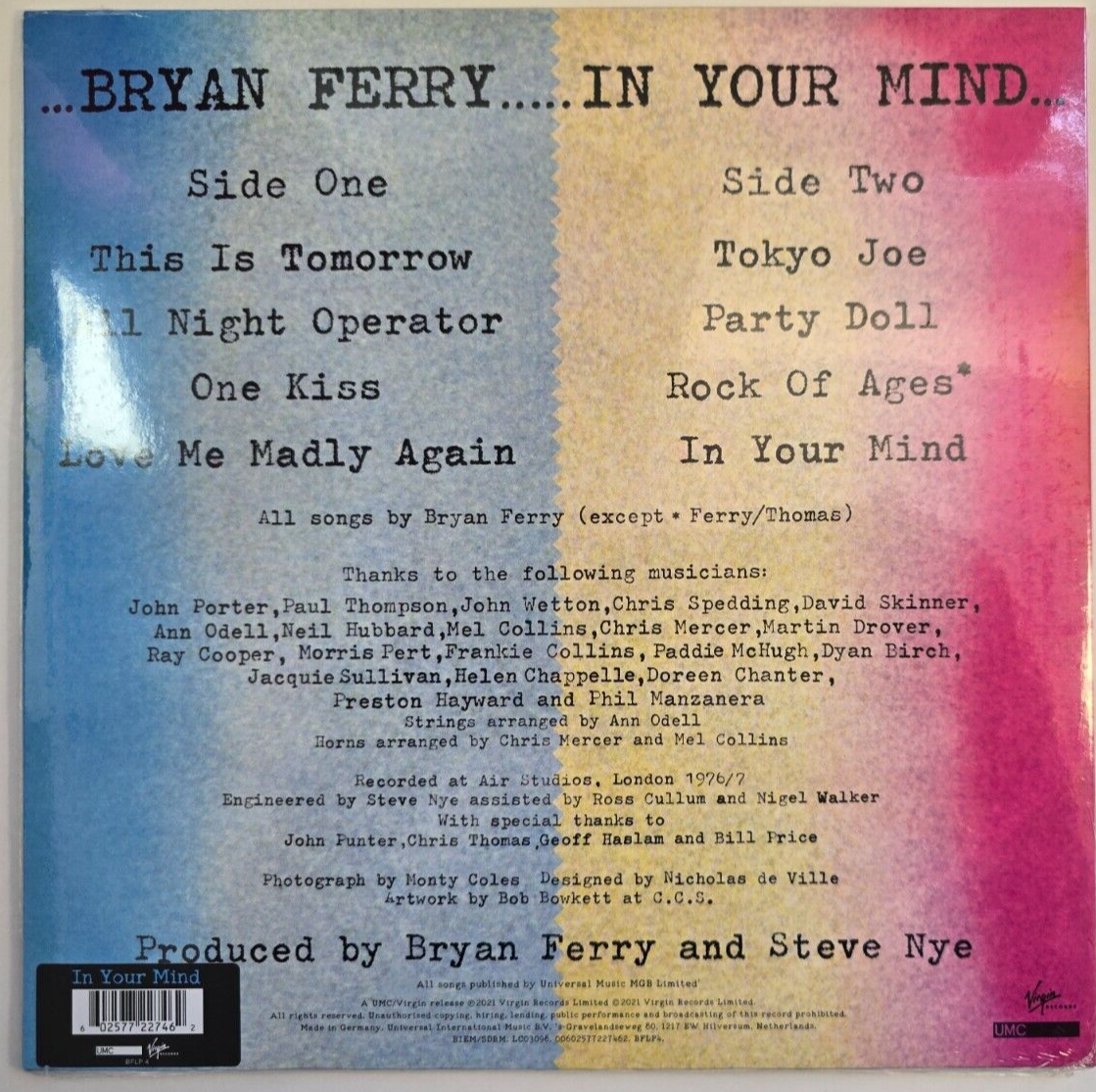 Bryan Ferry In Your Mind LP Album vinyl record 180gram 2021 reissue on Virgin