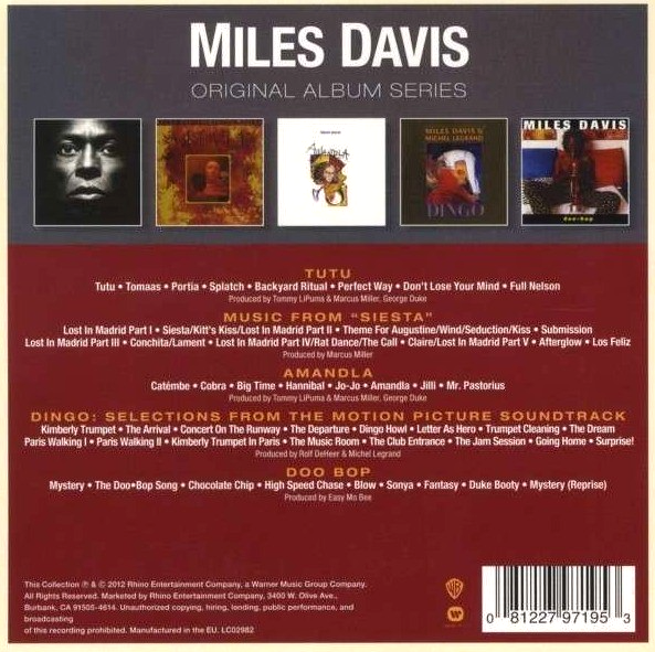 Miles Davis – Original Album Series CD Boxset 5 Disc Set on Warner 2012