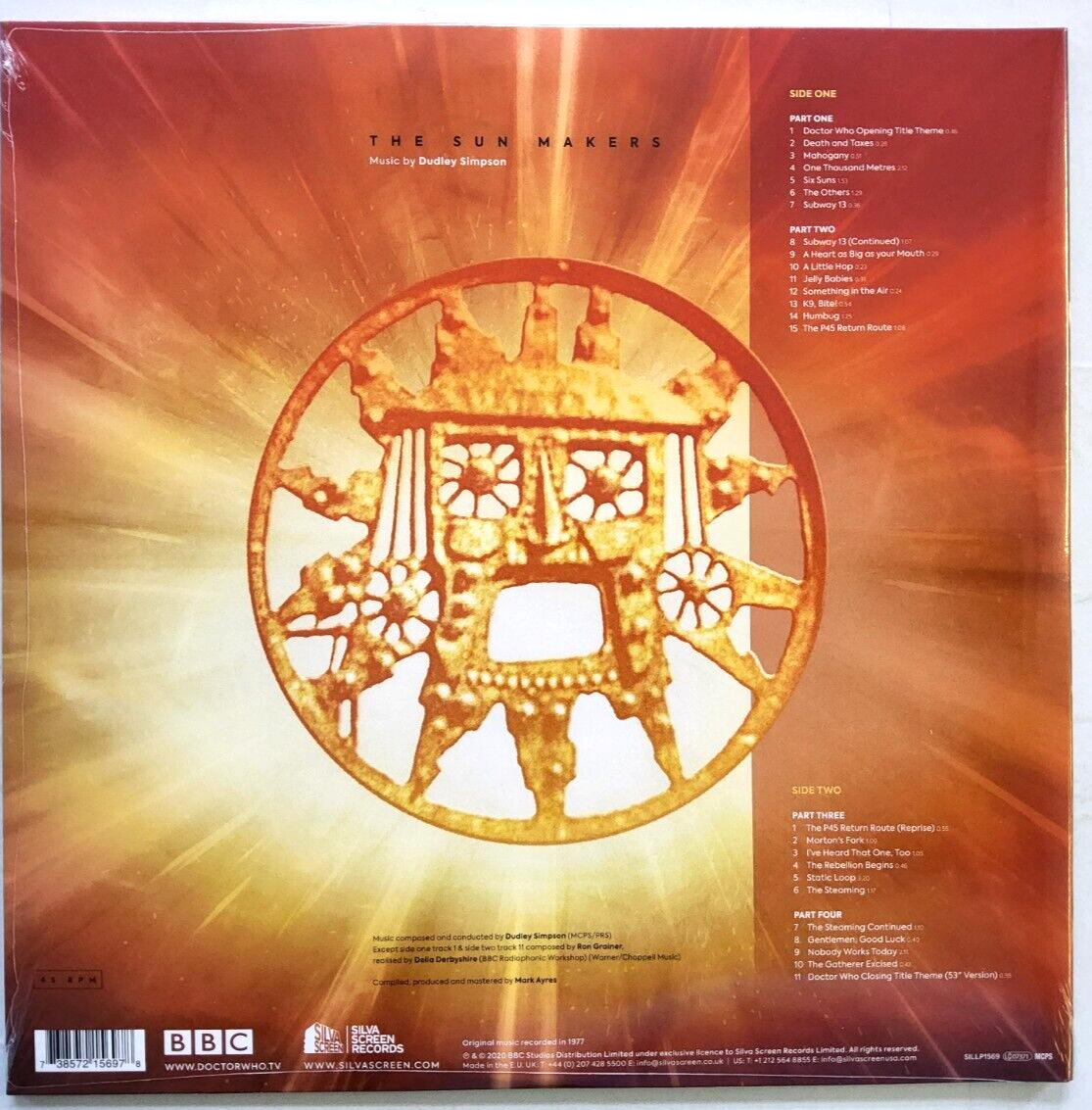 Dudley Simpson Doctor Who: The Sun Makers 2023 limited Orange Album vinyl record