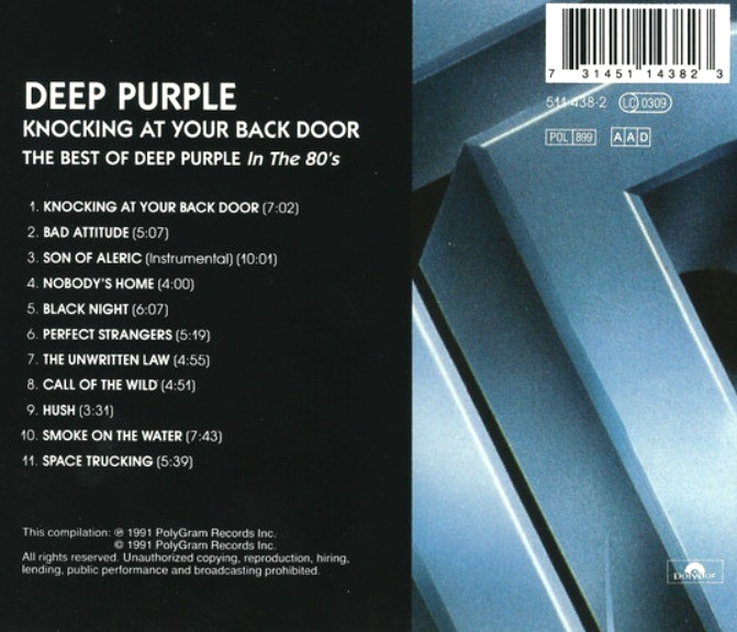 Deep Purple – Knocking At Your Back Door: The Best Of Deep Purple In The 80's CD