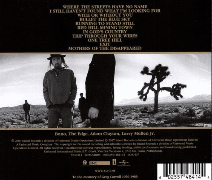 U2 -The Joshua Tree CD album 2017 remastered reissue on Island