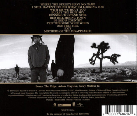 U2 -The Joshua Tree CD album 2017 remastered reissue on Island