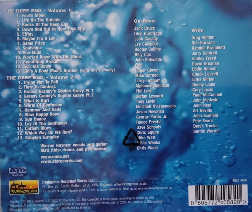 Gov't Mule The Deep End Volume 1 & Volume 2 Compilation 3 X CD NEW in jewel case