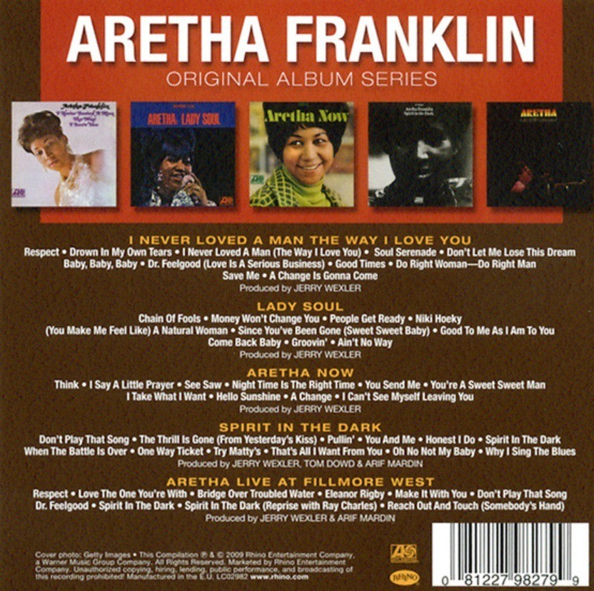Aretha Franklin Original Album Classics CD Boxset 5 Disc Set on Rhino 2020