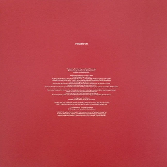 Pet Shop Boys Behaviour LP Album vinyl record 2018 remastered reissue 180gram