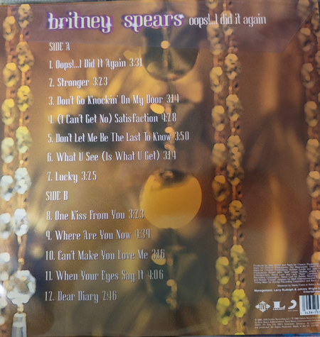 Britney Spears Oops!...I Did It Again LP Album vinyl record Limited Picture Disc