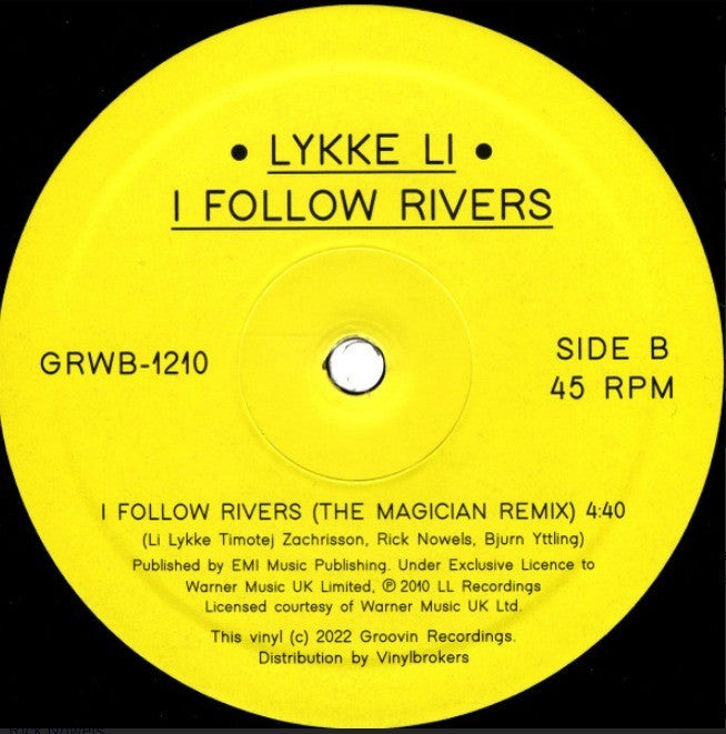 Lykke Li I Follow Rivers 12" vinyl record remastered 2026 on Groovin Recordings