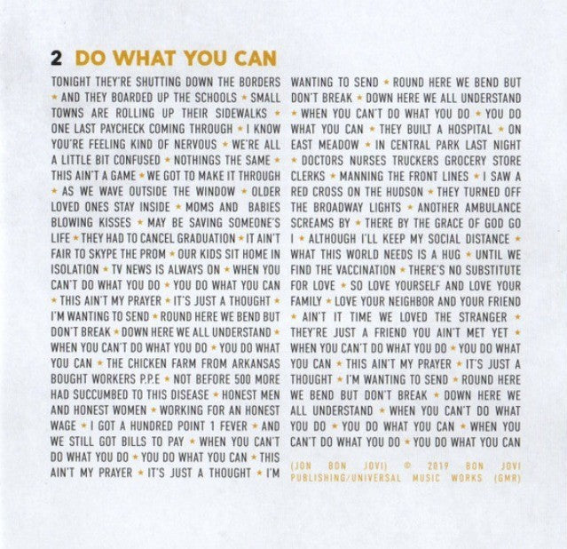 Bon Jovi – 2020 CD Album 2020 on Island