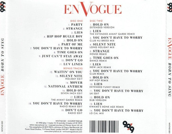 En Vogu ‎- Born To Sing CD Album 2019 remastered reissue deluxe Edition 2 x CD