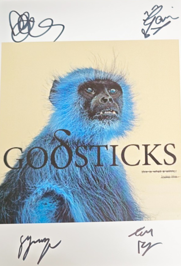 Godsticks Hand-Signed Photograph Authentic Autographs on size A4 print