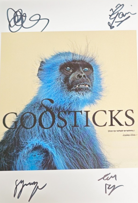Godsticks Hand-Signed Photograph Authentic Autographs on size A4 print