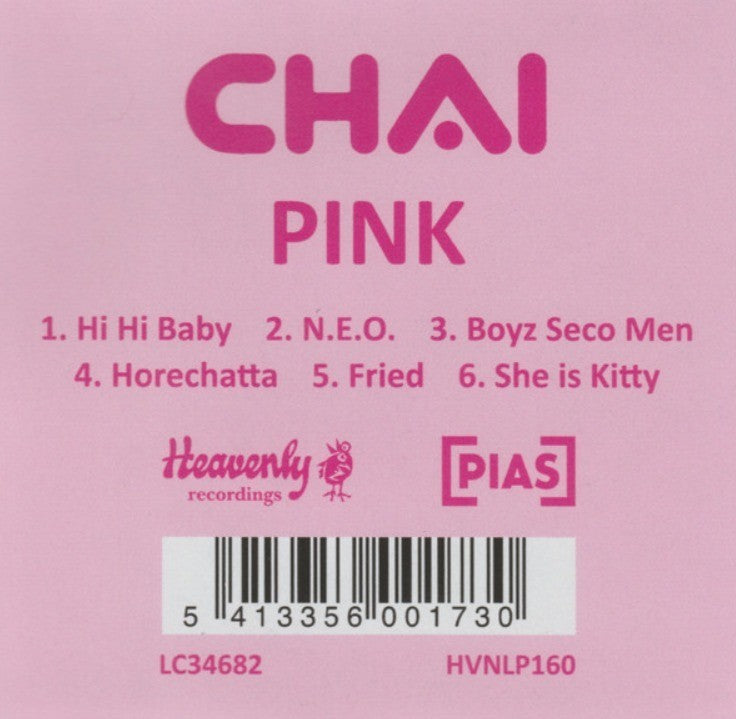 CHAI PINK Limited edition Pink 12" vinyl record on Heavenly Recordings 2018