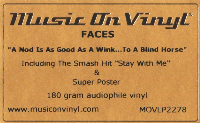 Faces A Nod Is As Good As A Wink To A Blind Horse LP Album vinyl record 2018
