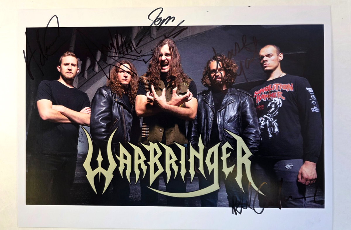 Warbringer HAND Signed presentation size A4 on glossy print By the band