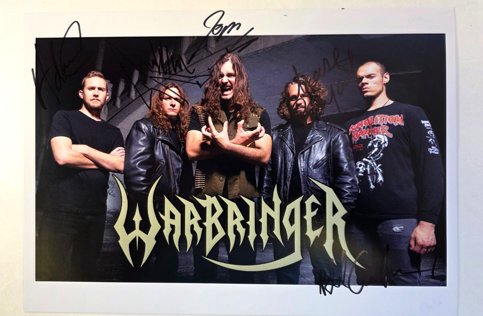 Warbringer HAND Signed presentation size A4 on glossy print By the band