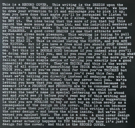 XTC Go LP Album Vinyl Record 200gm Remastered with 12" on Ape House limited Ed