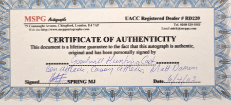 Goodwill Hunting Cast Hand Signed Photo autograph Size A4 with Cert 3 Actors